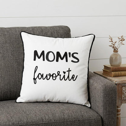 Black and White Moms Favorite Modern Throw Pillow