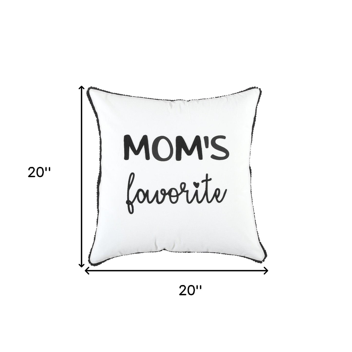 Black and White Moms Favorite Modern Throw Pillow