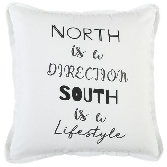 Black and White North South Font Play Throw Pillow