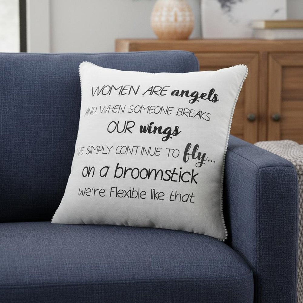 Black and White Women Are Angels Throw Pillow