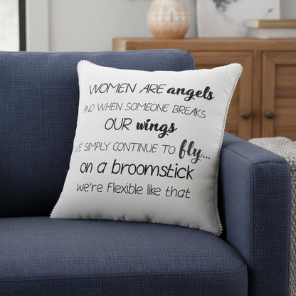 Black and White Women Are Angels Throw Pillow