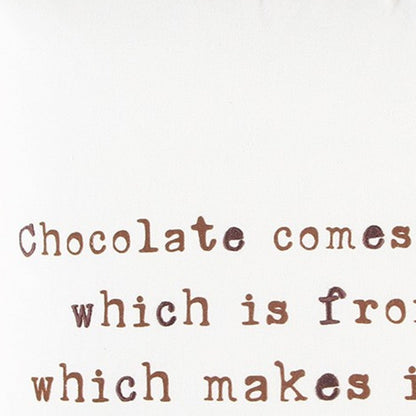 Brown and White Chocolate Is A Salad Throw Pillow
