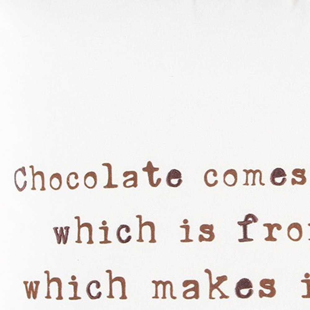 Brown and White Chocolate Is A Salad Throw Pillow