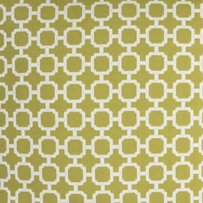 22" Green and White Quatrefoil Indoor Outdoor Throw Pillow