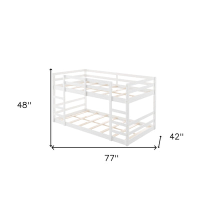 Pastel White Twin Over Twin Dual Ladder Bunk Bed