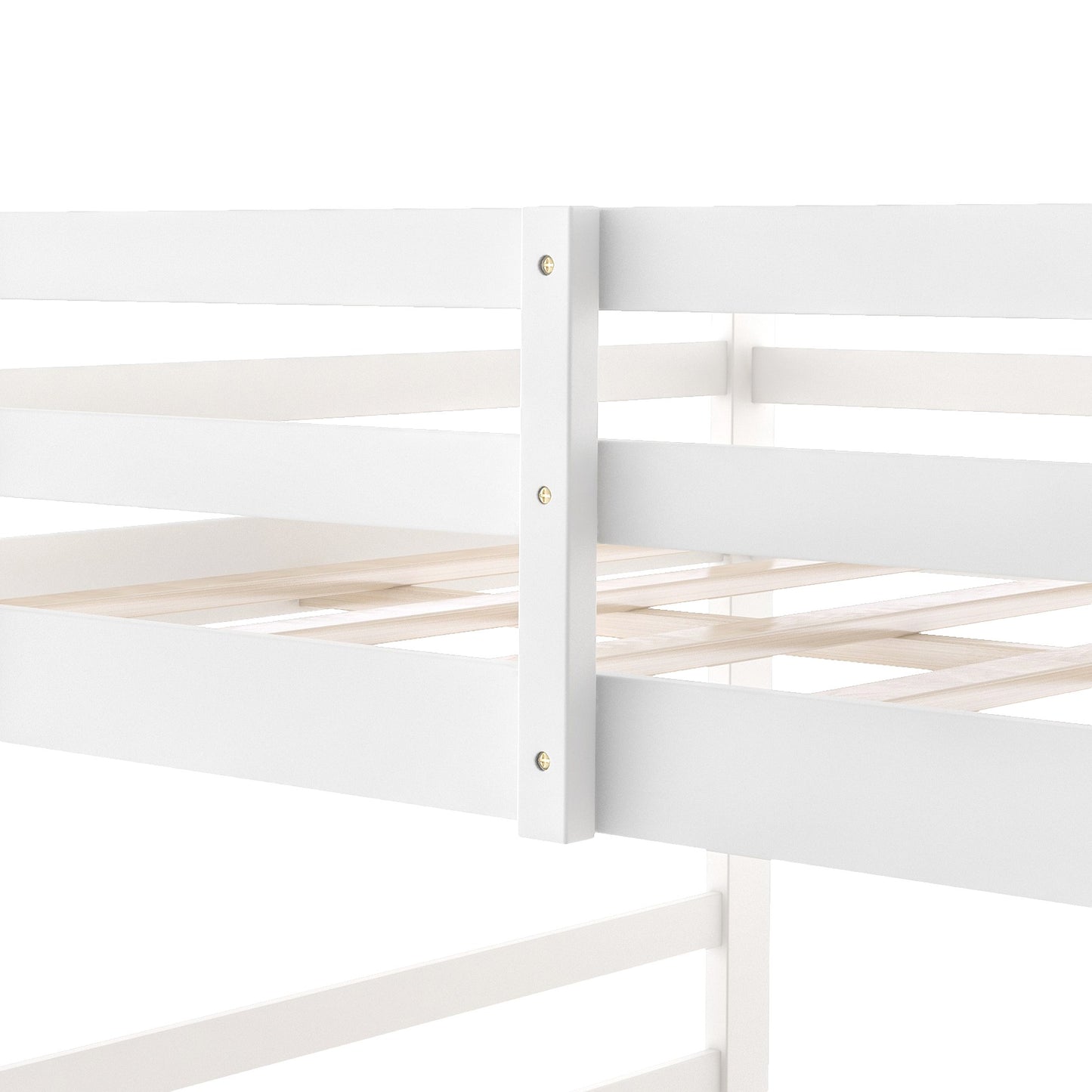 Pastel White Twin Over Twin Dual Ladder Bunk Bed