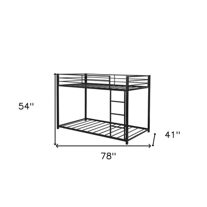 Black Twin Over Twin Metal Low Bunk Bed