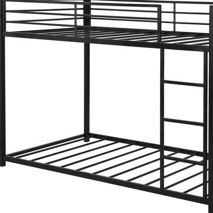 Black Twin Over Twin Metal Low Bunk Bed