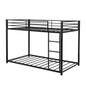 Black Twin Over Twin Metal Low Bunk Bed