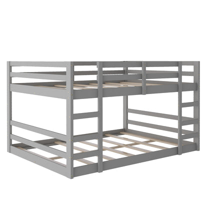 Pastel Gray Full Over Full Dual Ladder Bunk Bed