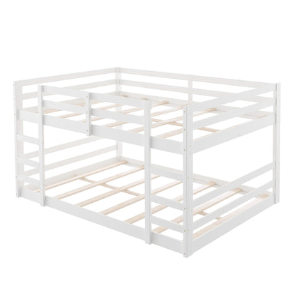 Pastel White Full Over Full Dual Ladder Bunk Bed