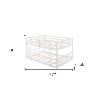Pastel White Full Over Full Dual Ladder Bunk Bed