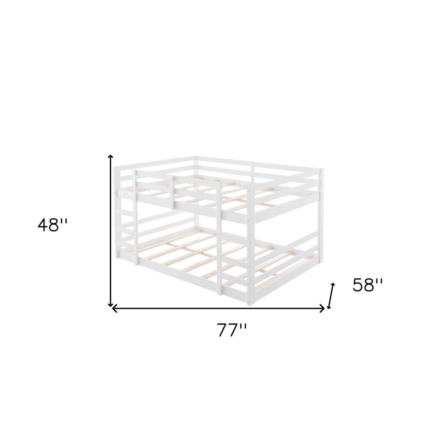 Pastel White Full Over Full Dual Ladder Bunk Bed