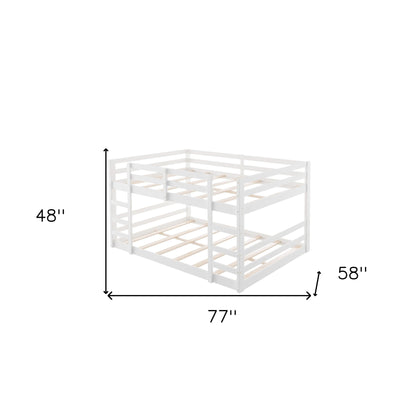 Pastel White Full Over Full Dual Ladder Bunk Bed