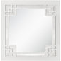 39" White Square Accent Wood Mirror