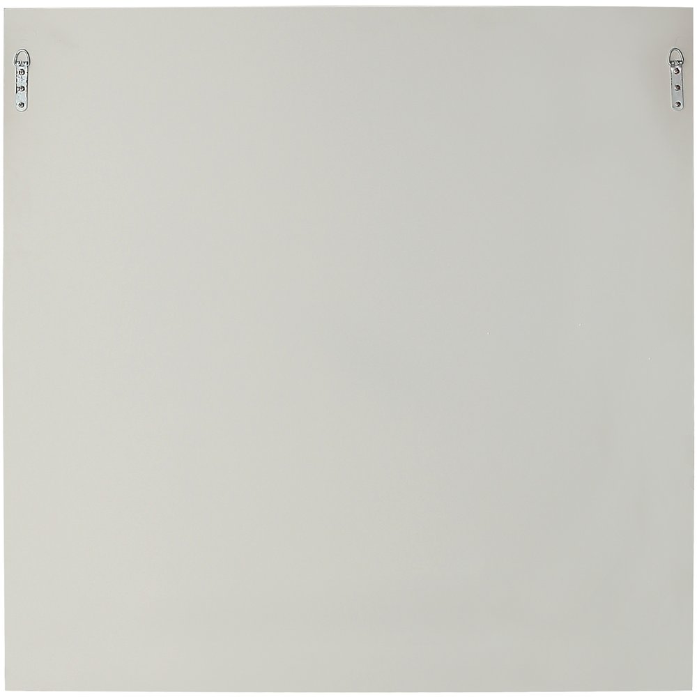 39" White Square Accent Wood Mirror