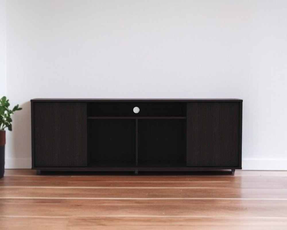 59" Black Open shelving TV Stand