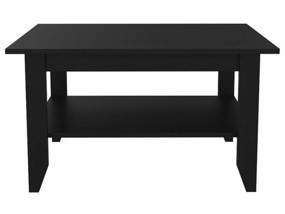 32" Black Coffee Table With Shelf