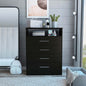 31" Black Four Drawer Vertical Dresser