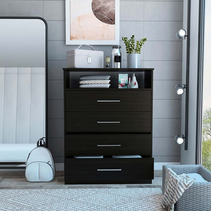 31" Black Four Drawer Vertical Dresser
