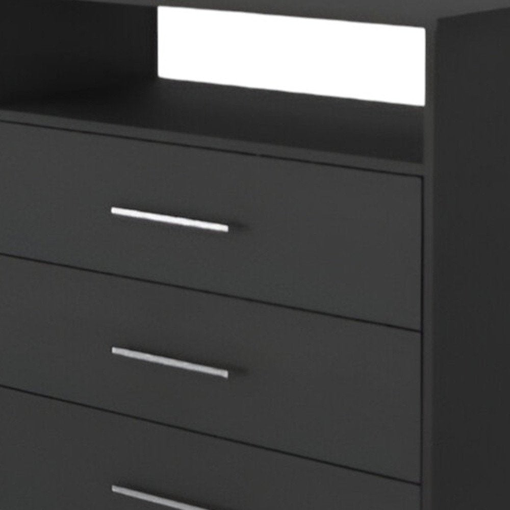 31" Black Four Drawer Vertical Dresser