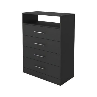 31" Black Four Drawer Vertical Dresser