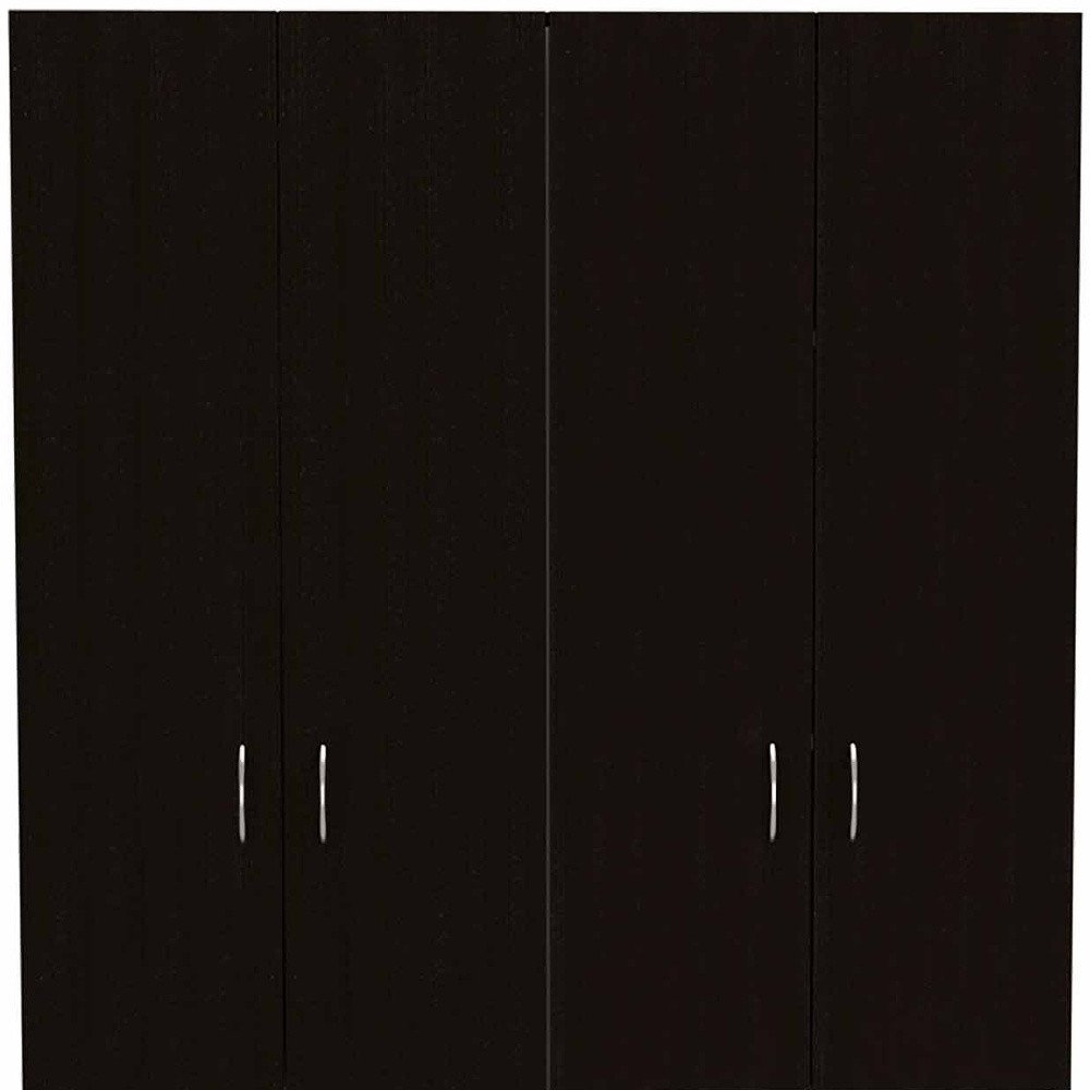 67" Black And White Wood Four Door Single Drawer Combo Dresser