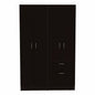 67" Black And White Wood Four Door Single Drawer Combo Dresser