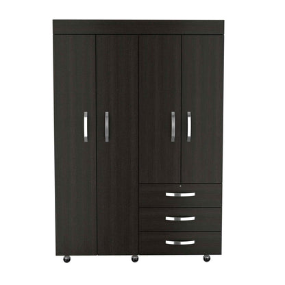 68" Wood Three Drawer Combo Dresser