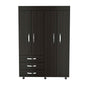 68" Wood Three Drawer Combo Dresser