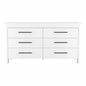 59" White Six Drawer Double Dresser