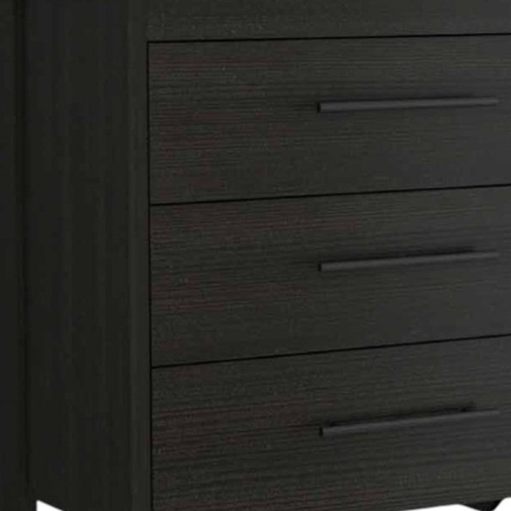 59" Black Six Drawer Double Dresser