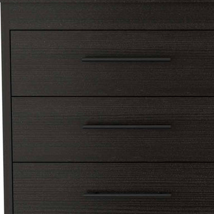 59" Black Wood Six Drawer Double Dresser