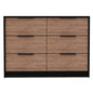 42" Brown And Black Wood Four Drawer Dresser