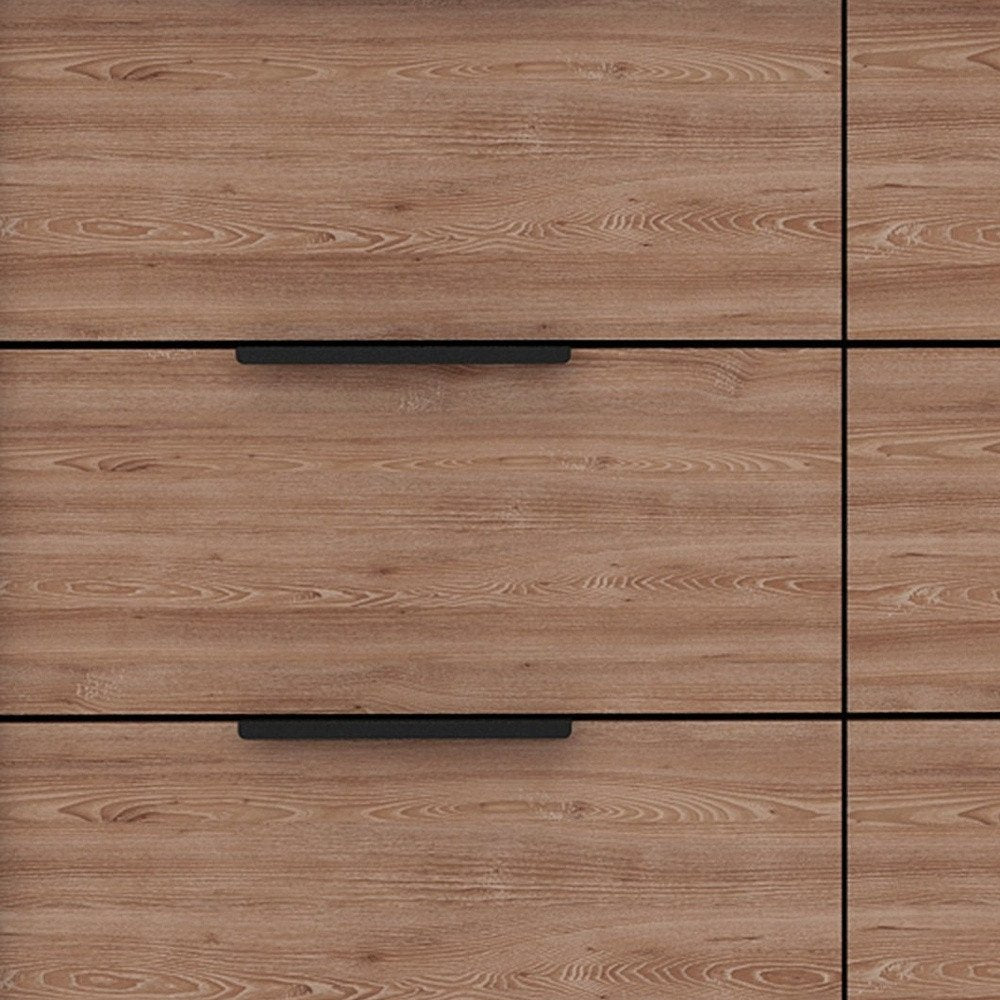 42" Black And Brown Wood Four Drawer Dresser