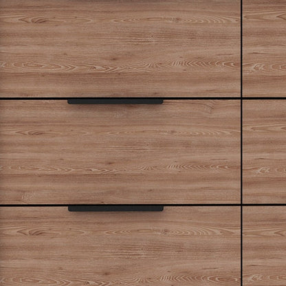 42" Black And Brown Wood Four Drawer Dresser