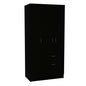 67" Black And White Wood Three Door Single Drawer Combo Dresser