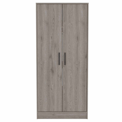71" Light Gray Wood Two Door Single Drawer Combo Dresser