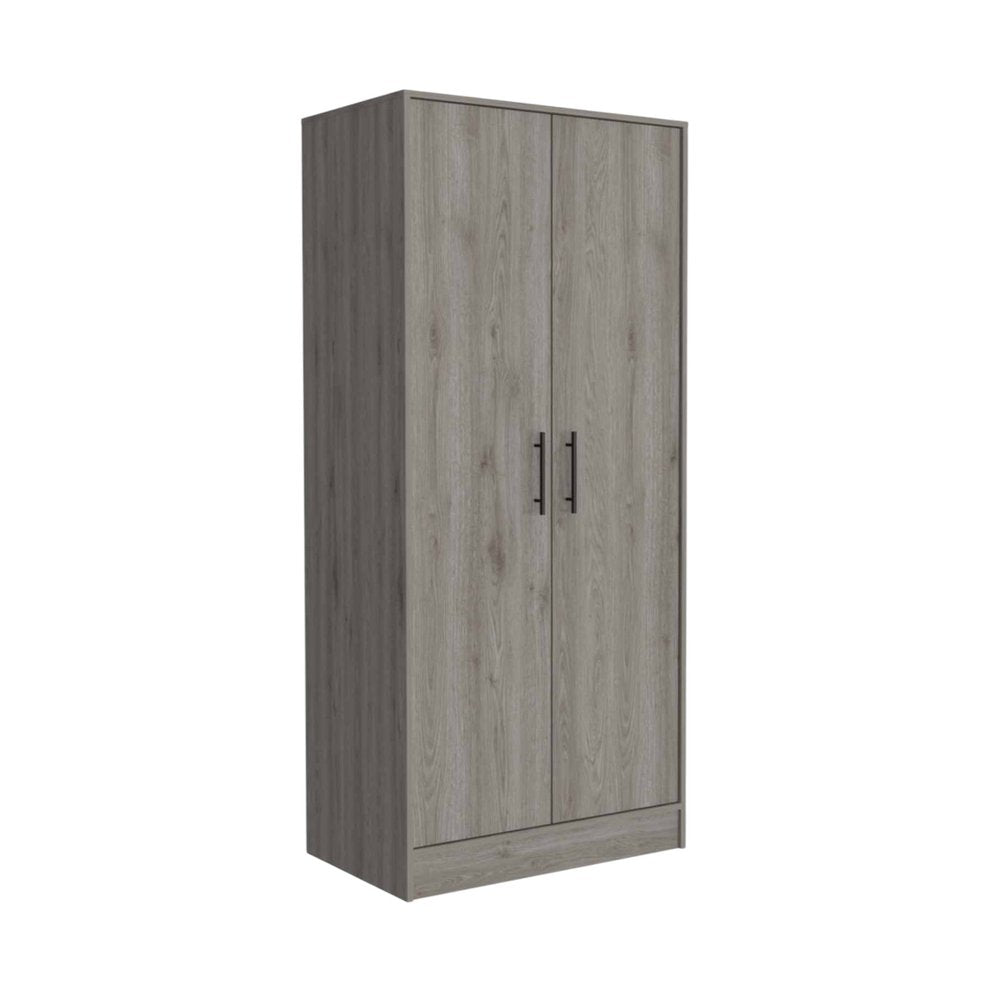 71" Light Gray Wood Two Door Single Drawer Combo Dresser