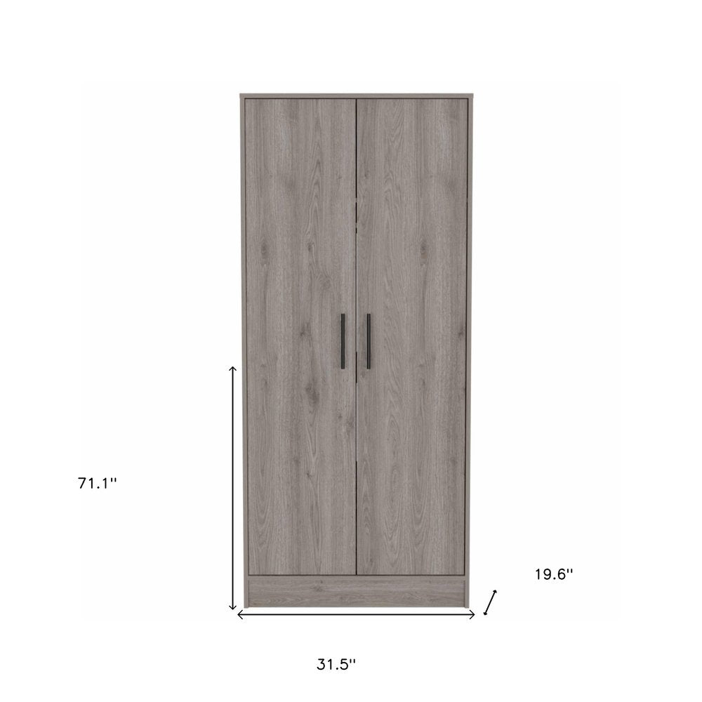 71" Light Gray Wood Single Drawer Combo Dresser