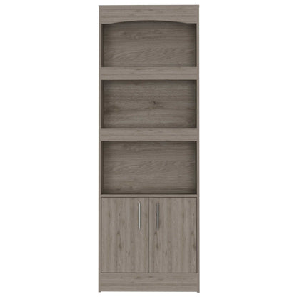 71" Three Tier Bookcase with Two doors