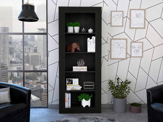 Black Five Tier Bookcase
