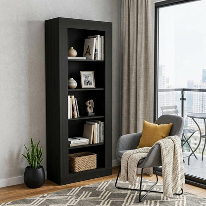 Black Five Tier Bookcase