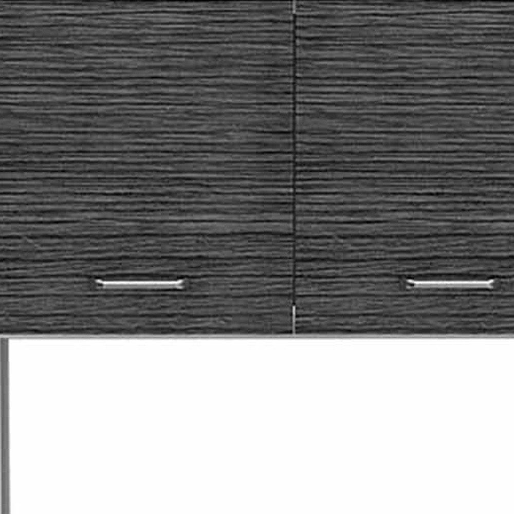 79" Gray And White Wood