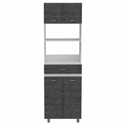 79" Gray Pantry Cabinet with Three Storage Shelves