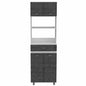 24" White and Gray Wood Flat Door Kitchen Cart With Storage