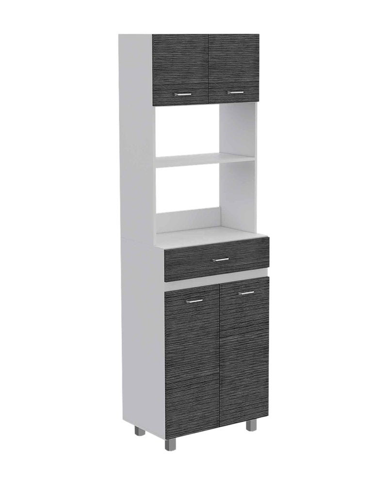 79" Gray And White Wood