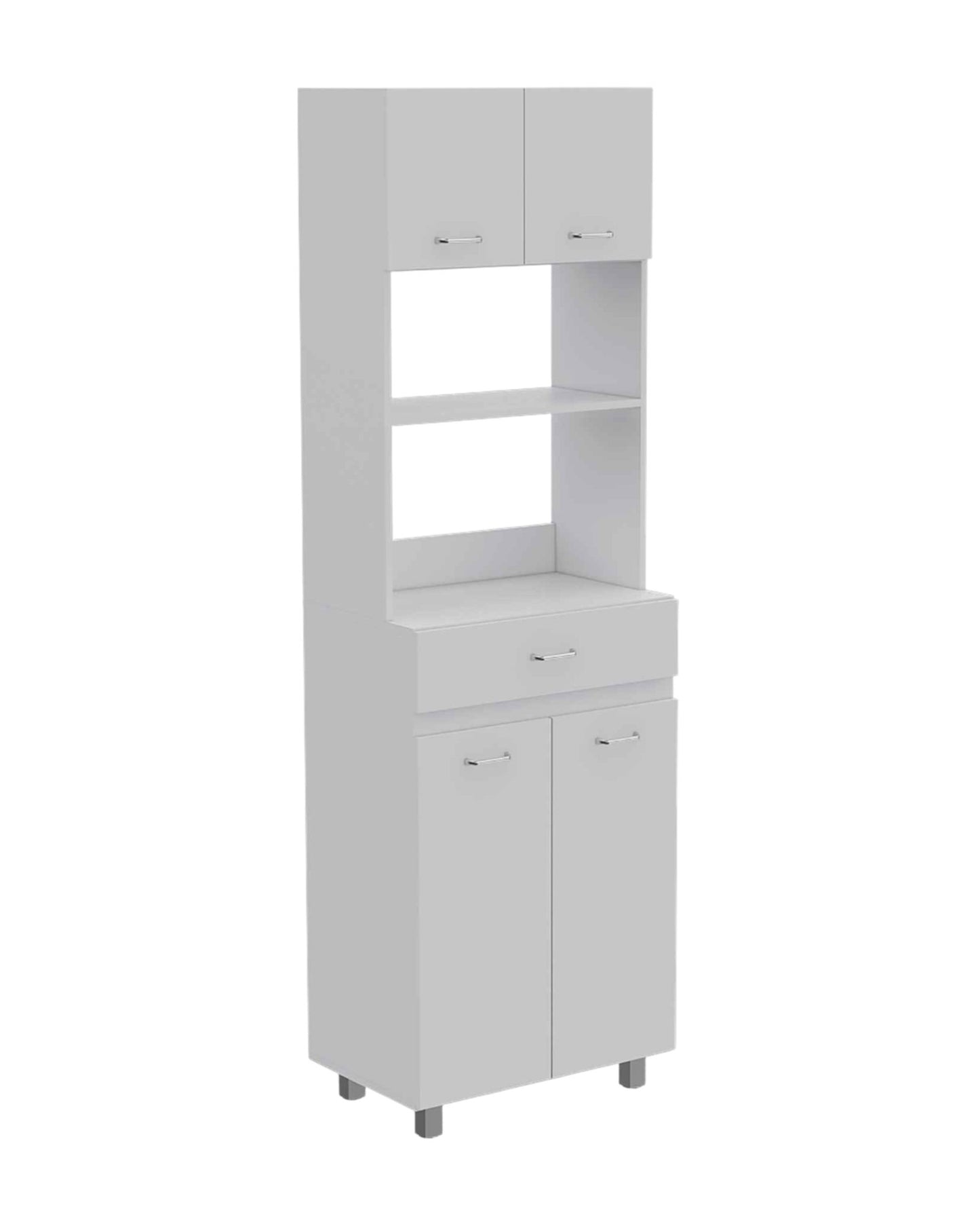 79" White Pantry Cabinet with Three Shelves