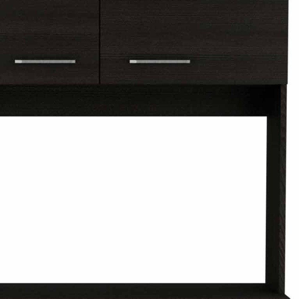 71" Black Wood Pantry Or Storage Closet