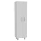 71" White Versatile Tall Pantry Cabinet with Five Shelves
